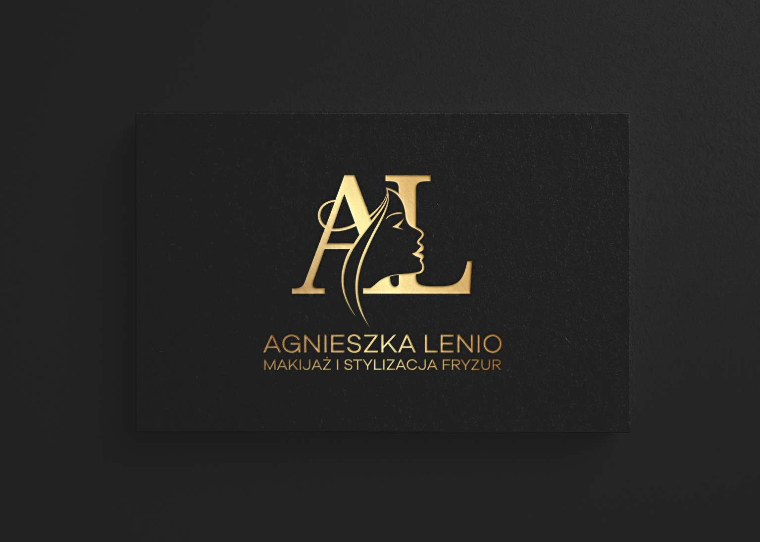 Projekt wizytówek studio urody złota identyfikacja - UR Projekty
